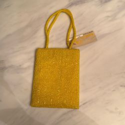Yellow Beaded Mini Purse – NWT
