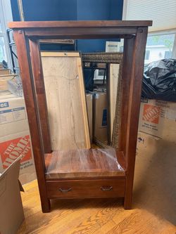 World Market Wood Bookcase / Shelving Unit with Drawer