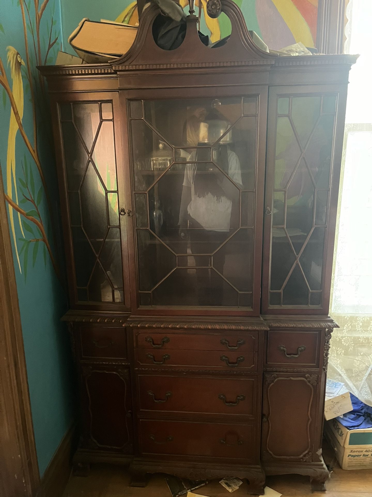 Antique Dining Room Set China Cabinet And Buffet Hutch
