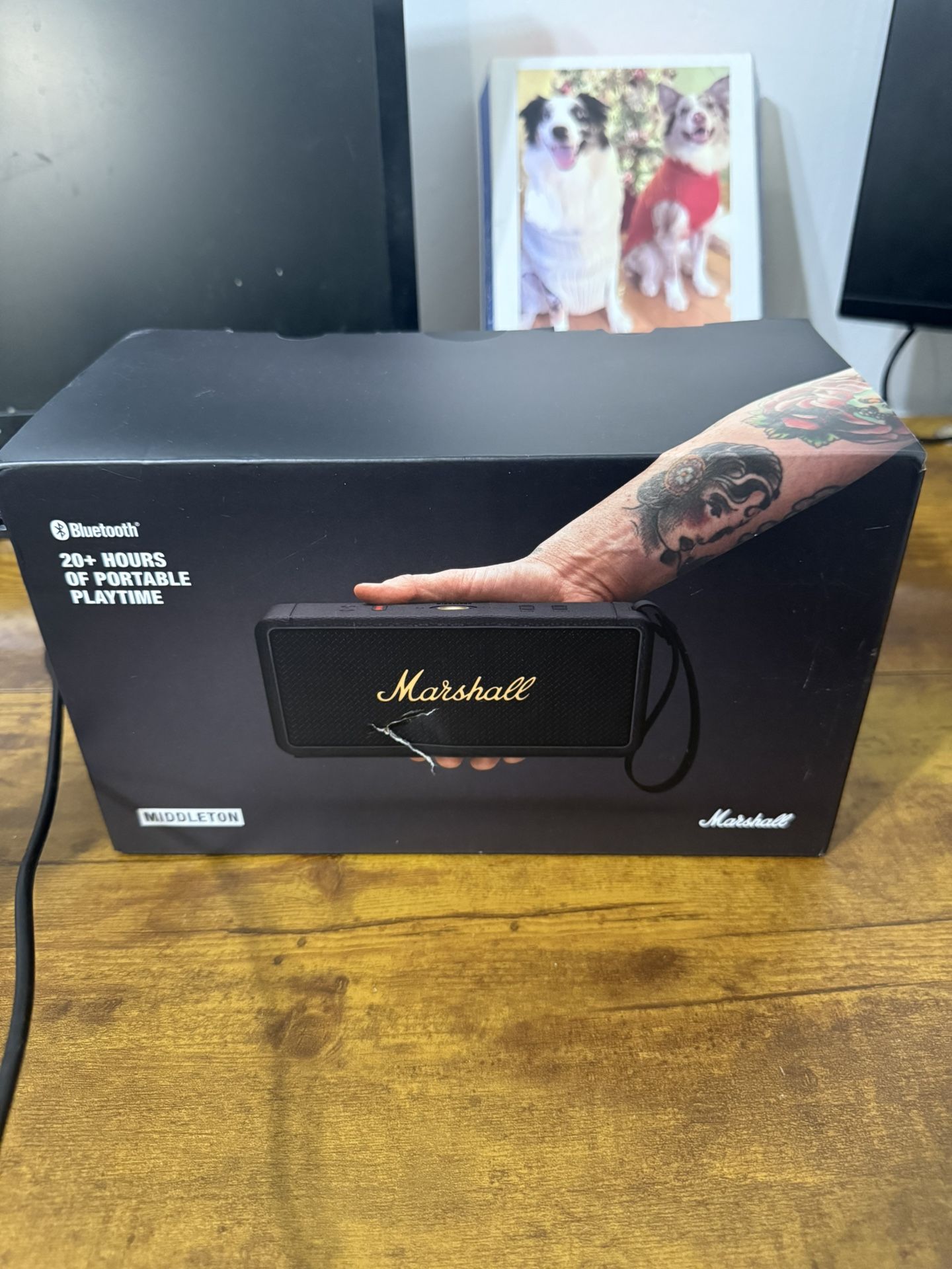 Marshall Middleton Bluetooth Speaker – Black & Brass – BRAND NEW IN BOX