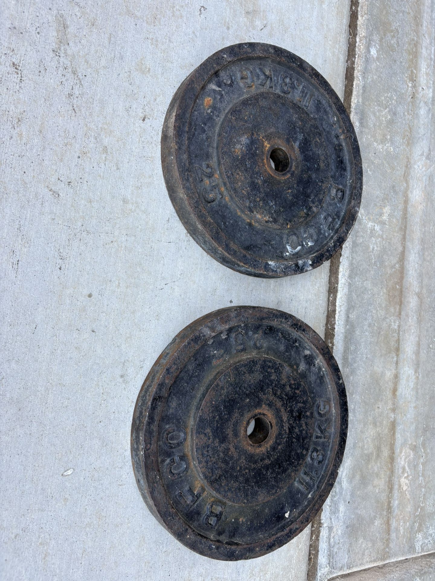 Weight Plates Set Of Two Standard Size 1”