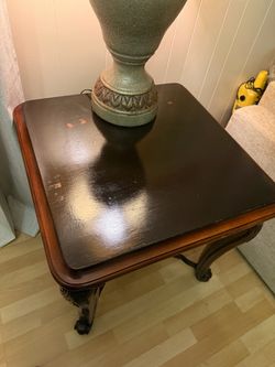 Solid wood side table