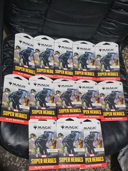 Magic The Gathering MTG Marvel Super Heroes Sleeved Play Booster Packs! 13 Pack Lot! Factory Sealed!