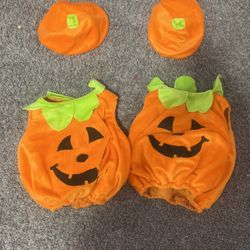 2 Toddler Halloween Custome Pumpkin 