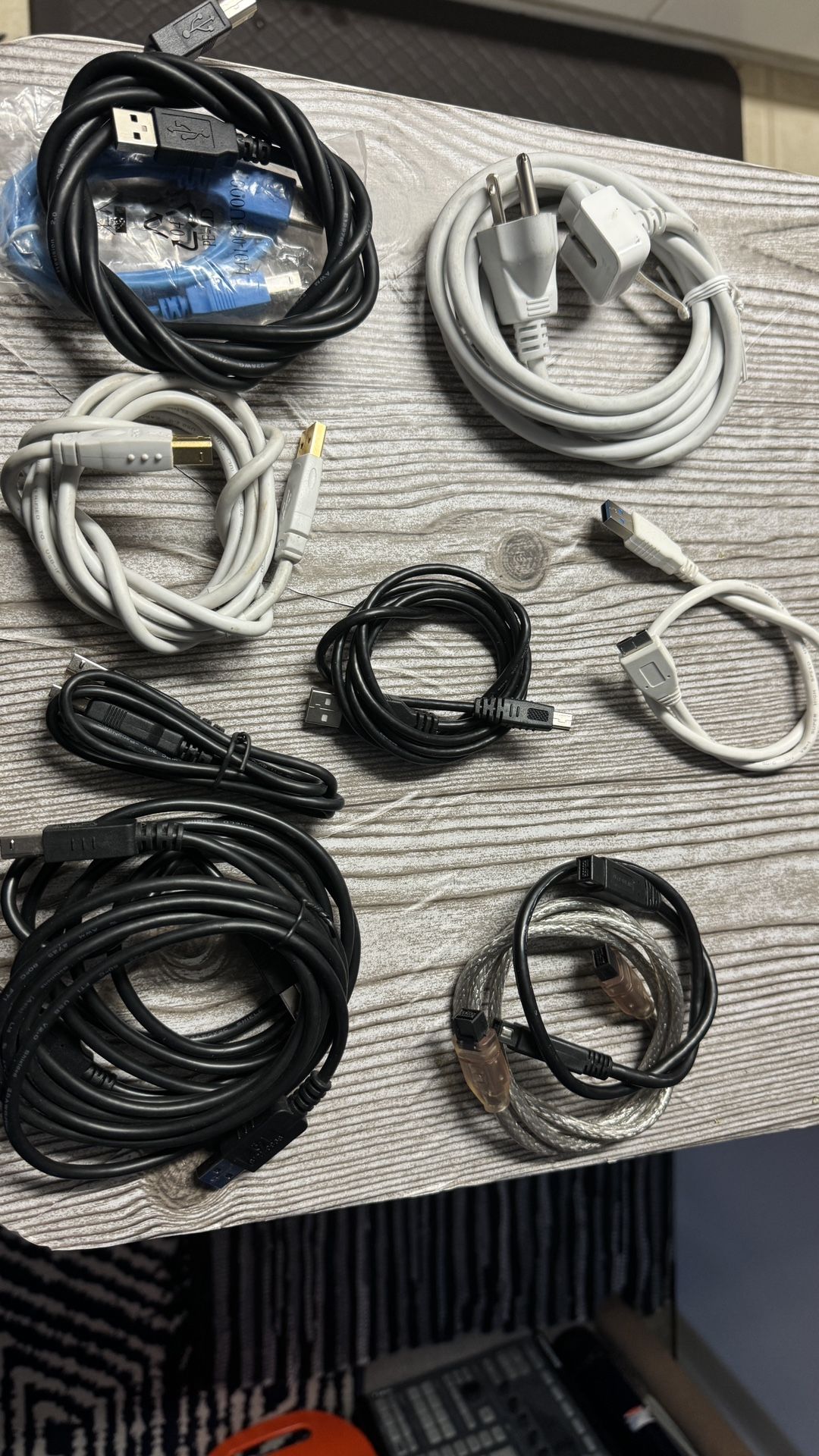 usb to usb-B & other variety cables (lot of cables)