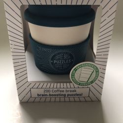 Lagoon Group The 7418 Coffee Break Puzzles, Reusable Bamboo Coffee Travel Cup with Silicone Lid 