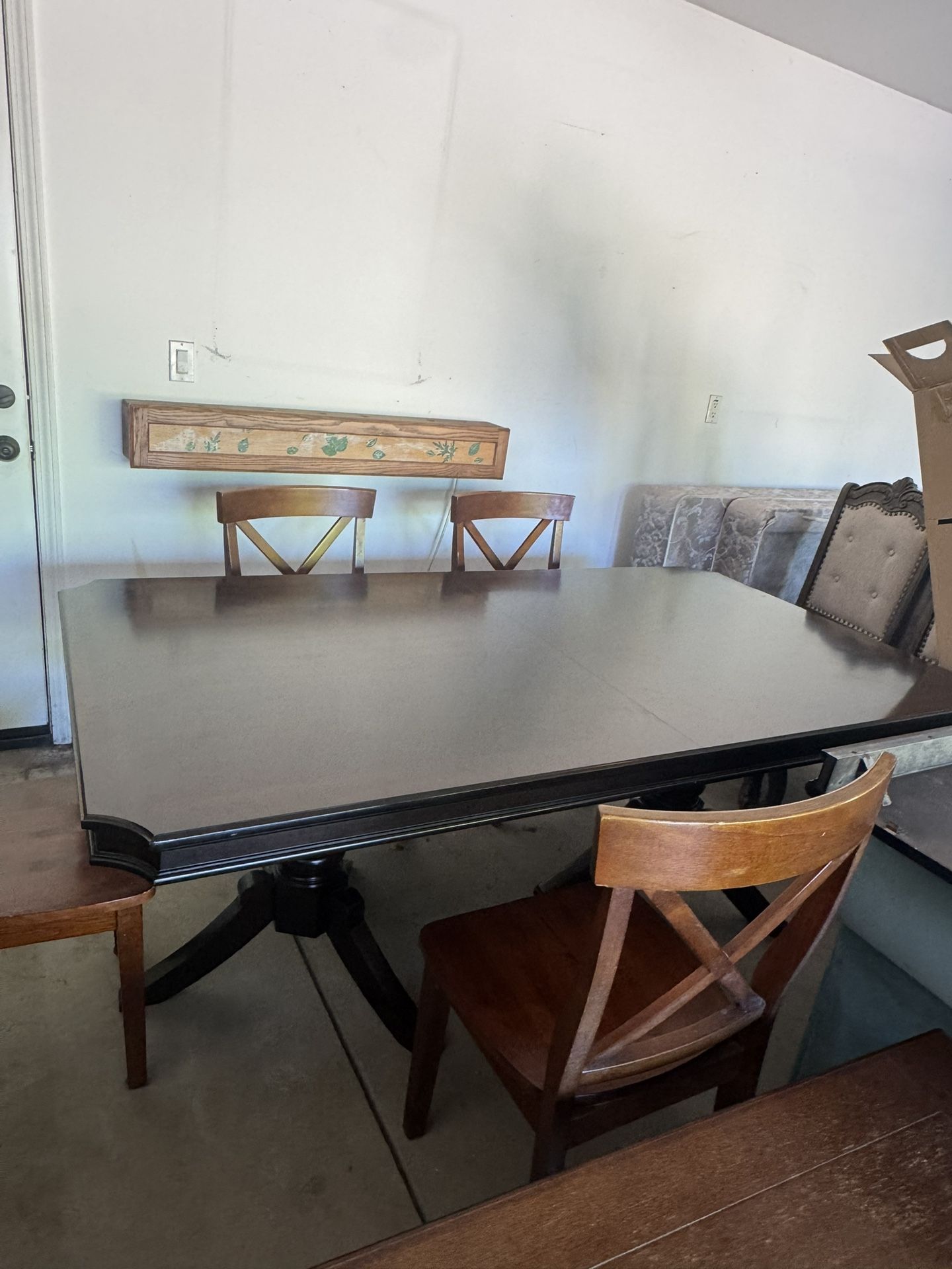 XL Traditional Extendable Dark Wood Classic Dining Table Double Pedestal 75-95"