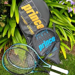 2 Prince Tennis Rackets – Comp Sport & Pro Comp Widebody – With Covers