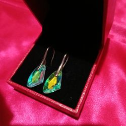 Sterling Crystal Dangle Earrings 