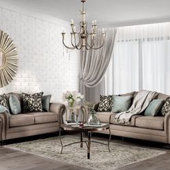 Brand New Dark Taupe Sofa and Loveseat Set - Made In USA 🇺🇸 