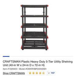 Craftsman Has Plastic Heavy Duty Utility Shelving 