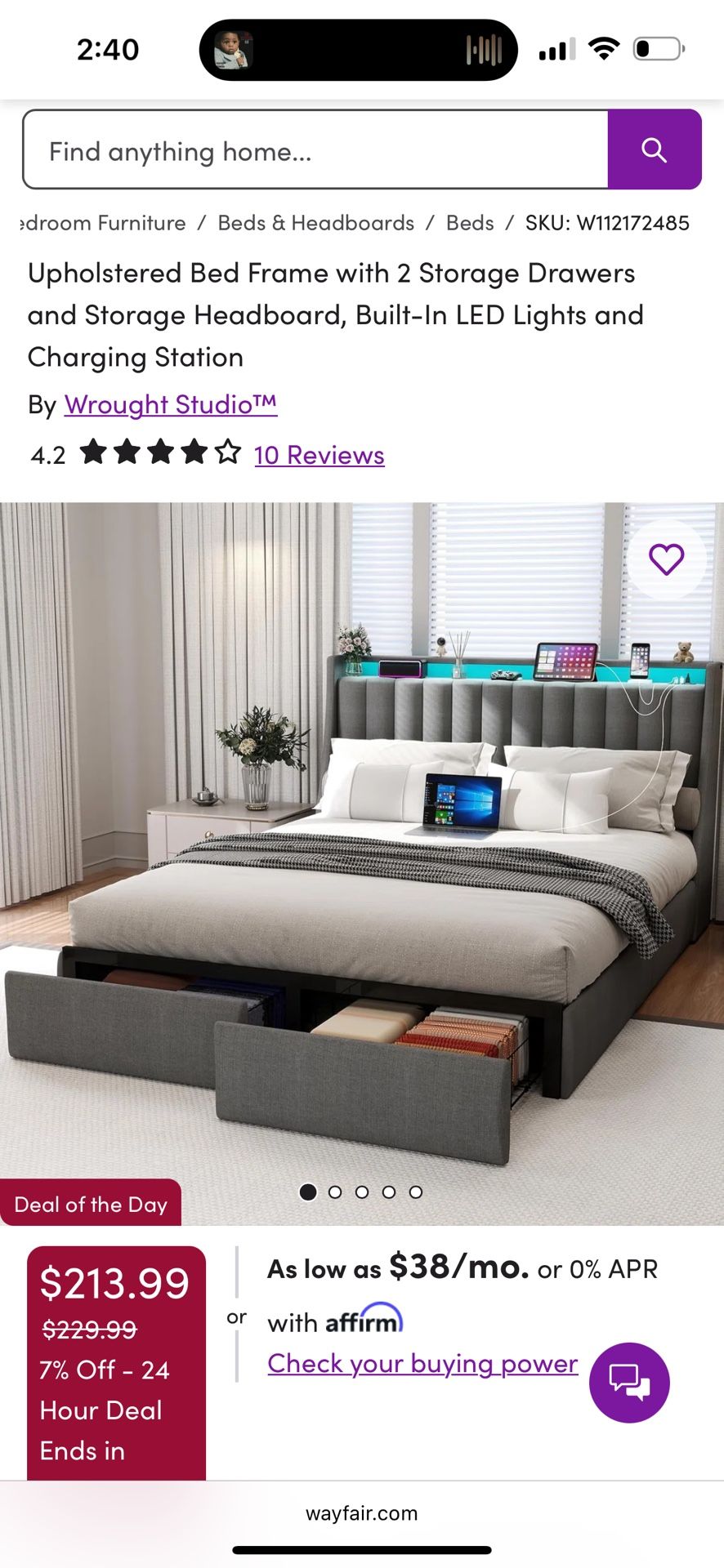 Upholstered Queen Bed Frame