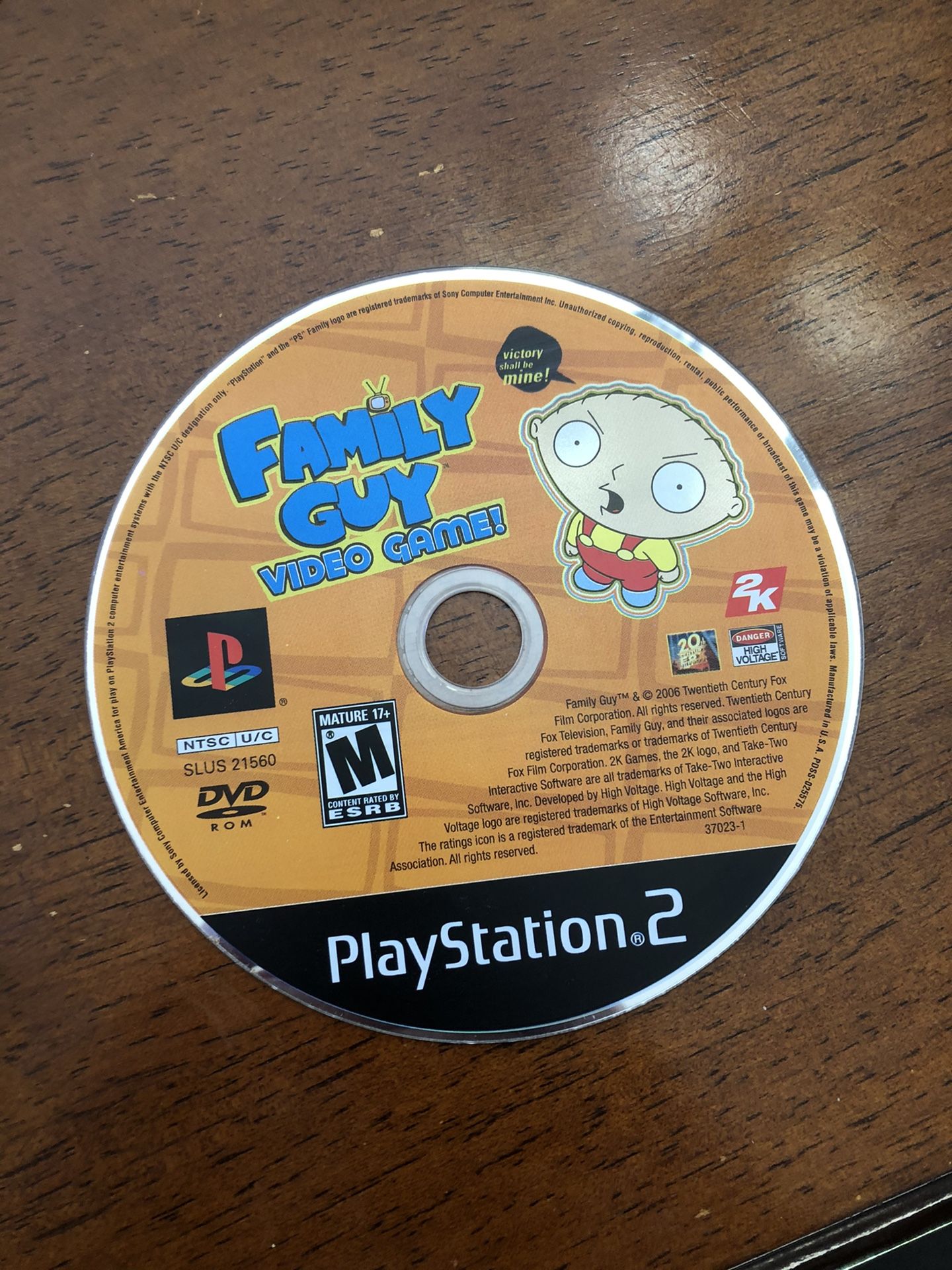 PS2 game. Family Guy the video game. PlayStation 2 game disc only.