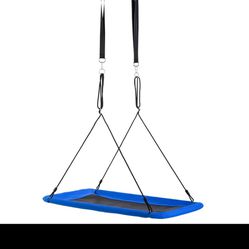 New in Box Kids Tree Swing with Adjustable Ropes and Metal Frame, Blue & Black 344-021
