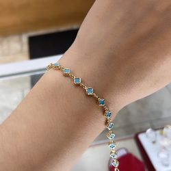 14k Gold Clover Bracelet 