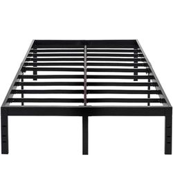 King Size Bed Frame 18 inch Tall 3500lbs Heavy Duty Steel Slat Support Metal Platform No Box Spring Needed,Sturdy, Noise Free & Non-Slip-Black…
