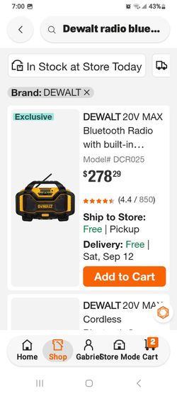 DEWALT 20V MAX Bluetooth Radio DCR025