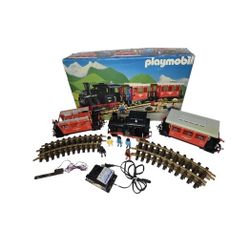 Vintage 1987 Playmobil 4002 Train Set Working Light Box Incomplete