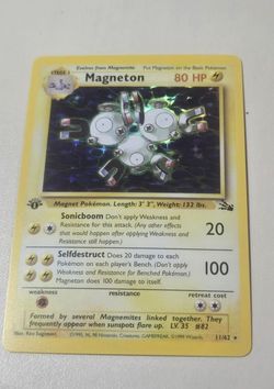 Magneton Pokemon TGC Rare 1999 Holo 1st Edition 11/62 Mint 