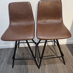 SWIVEL BAR STOOLS VINTAGE BROWN 