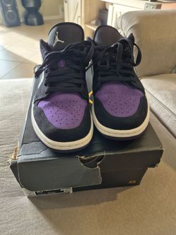 Air Jordan 1 Low Black Purple Sneakers