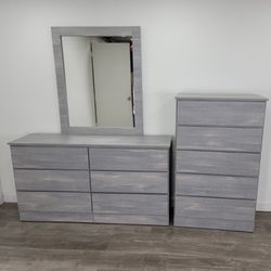 Dresser Whit Mirror And Chest - Cómoda Con Espejo Y Gavetero 