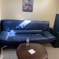 Italian Leather Couch With Ottoman