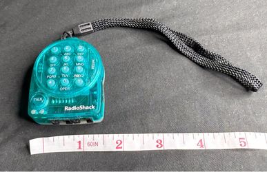 Vintage RadioShack Mini Headset Telephone 43-2100 Transparent Teal Blue Retro