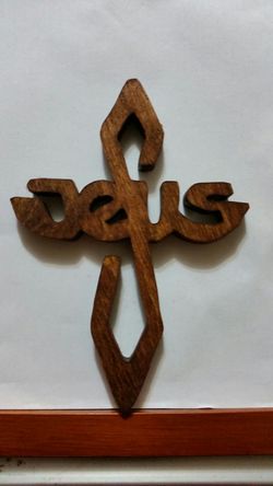 Handmade Wooden " Jesus " Cross
