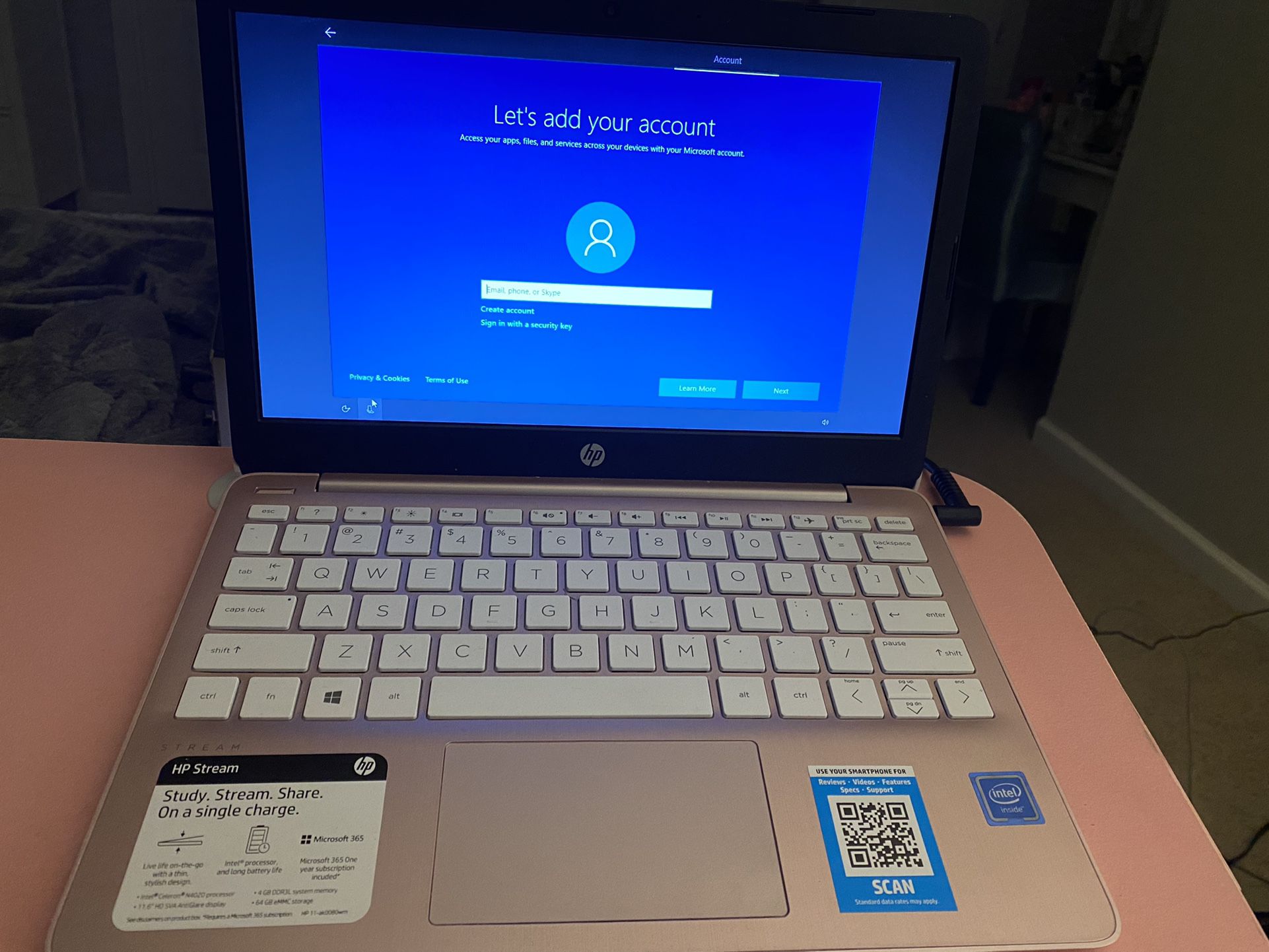 HP Pink Laptop 