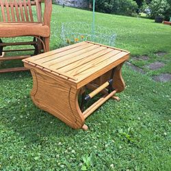 1988 Solid Oak Bentwood Amish Made Glider Automan
