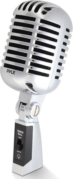 Pyle Classic Retro Dynamic Vocal Microphone - Old Vintage Style Silver