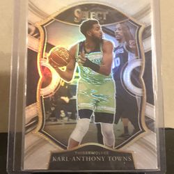 Karl Anthony Towns 2020-21 Panini Select Karl Anthony Towns Concourse SILVER PRIZM #36