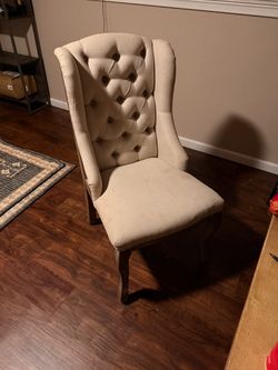 Tufted Wingback Accent Chair x 2 and bench
