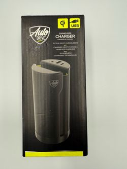 Auto Drive Cupholder qi Wireless Charger. New open box. USB C charging and wireless. For Apple iPhone or Android phones