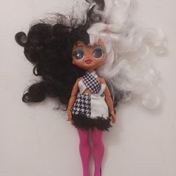 LOL Surprise OMG Doll Winter Disco Dollie - Black White Hair with clothes 
