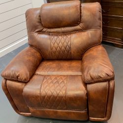 Santiago leather reclining chair in brown or black now only $399. Easy finance option. Same day delivery.