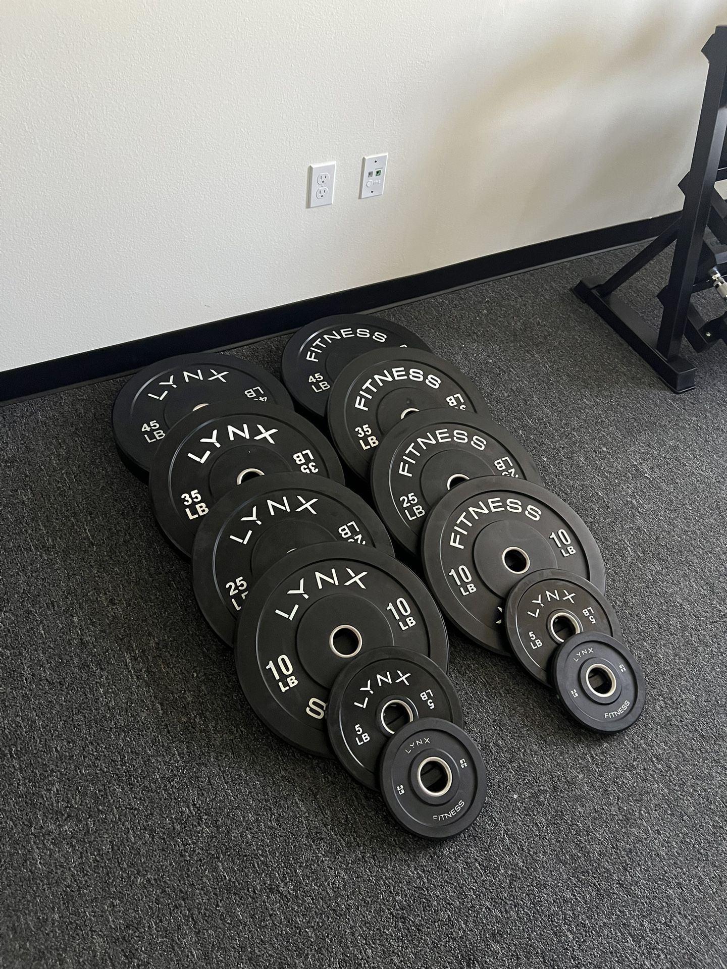 🔹LYNX Fitness🔹Olympic Bumper Plate Set 45/35/25/10/5/2.5🔹Home Gym Weights