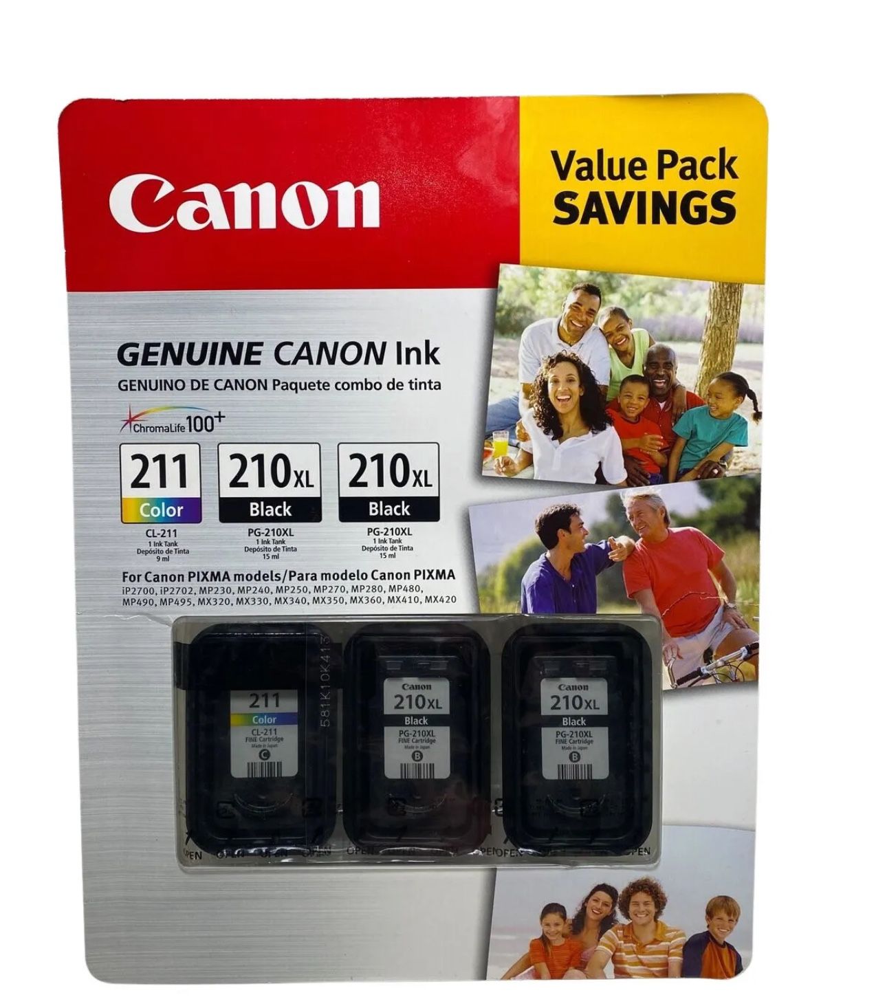 Canon - 2 x PG-210XL Black &amp; 1 x CL-211 Color Ink Cartridge for Canon ...