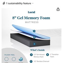 Lucid 8 Inch Memory Foam Mattress