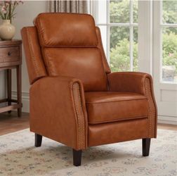 Camel genuine leather recliner chair