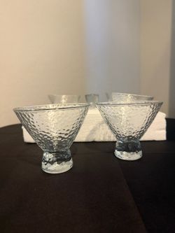 6 Glasses/bowls -  Hammered Texture Set of 6