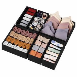 $3 Each Foldable Cloth Storage Box Closet Dresser Drawer Organizer Fabric Baskets Bins Containers Divider for Clothes Underwear Bras Socks Lingerie Cl