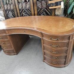 Desk Kidney Shape Leather Top We are located at 2811 East Bell road. Another Time Around Furniture.
