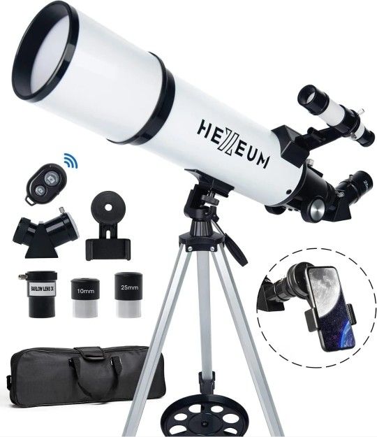 Telescope 80mm Aperture 600mm - Astronomical Portable Refracting Telescope Hexeum