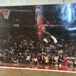 Michael Jordan Rare Dunk Contest Poster Frame 