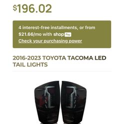 Tacoma Headlight And Tail Light Assembly’s 
