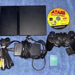 SONY PLAYSTATION 2 PS2 SLIM CONSOLE WITH VIDEO GAME & CONTROLLER 