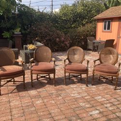 Chairs/ Oak /Velvet Cushions-Vintage-Set of 4