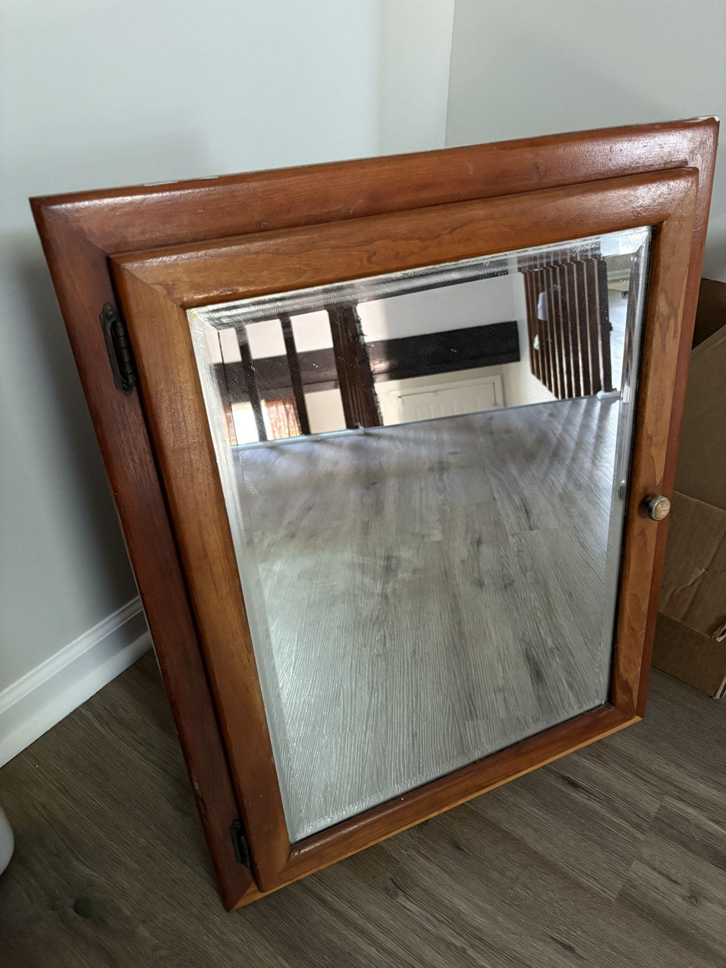 All wood mirrored medicine cabinet